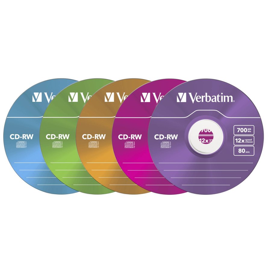 1x5 Verbatim CD-RW 80 / 700MB 10x Speed, Colour, Slim #2