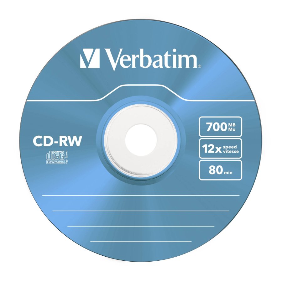 1x5 Verbatim CD-RW 80 / 700MB 10x Speed, Colour, Slim #3
