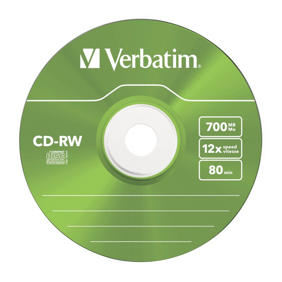 1x5 Verbatim CD-RW 80 / 700MB 10x Speed, Colour, Slim #4