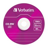 1x5 Verbatim CD-RW 80 / 700MB 10x Speed, Colour, Slim #6