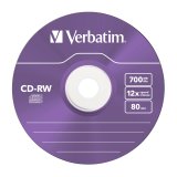 1x5 Verbatim CD-RW 80 / 700MB 10x Speed, Colour, Slim #7