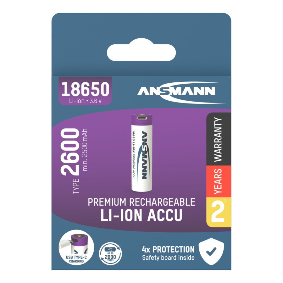 Ansmann Li-Ion 18650 2600mAh 3,6V Micro-USB         1307-0002 #1