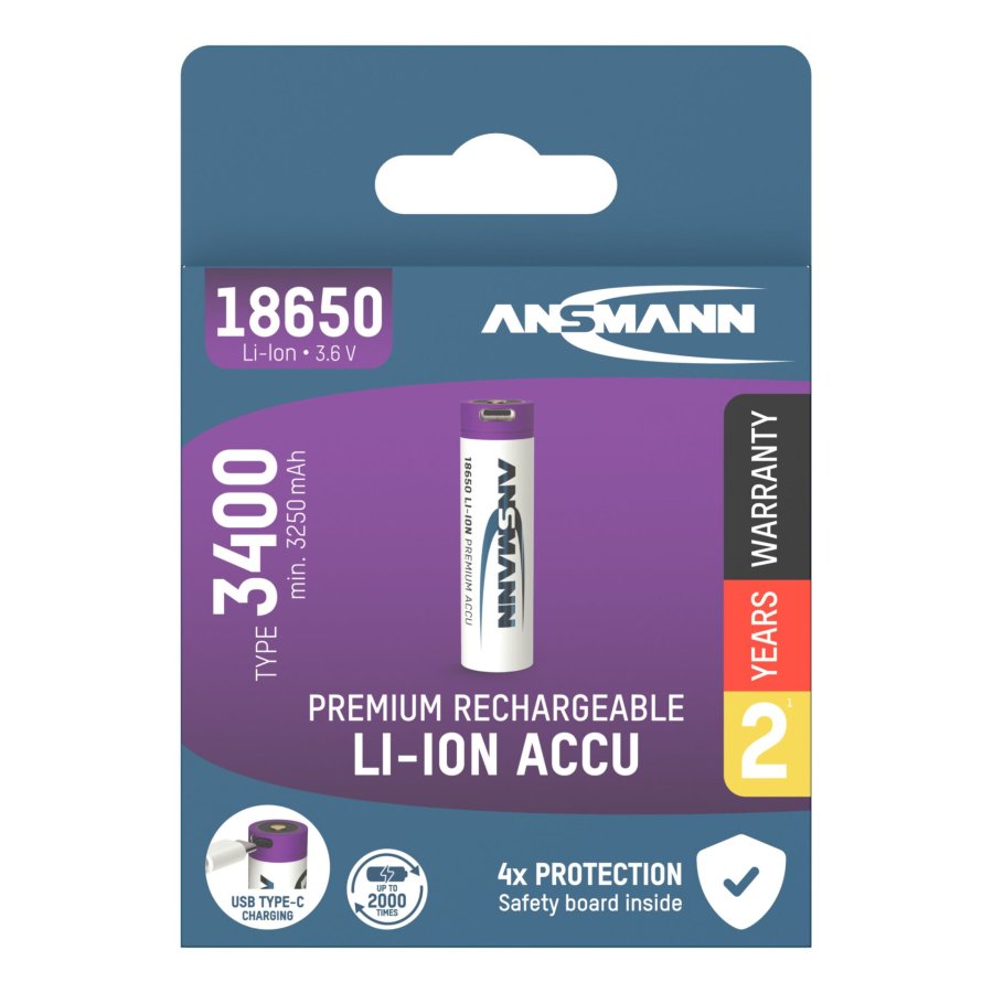 Ansmann Li-Ion 18650 3400mAh 3,6V Micro-USB         1307-0003 #1