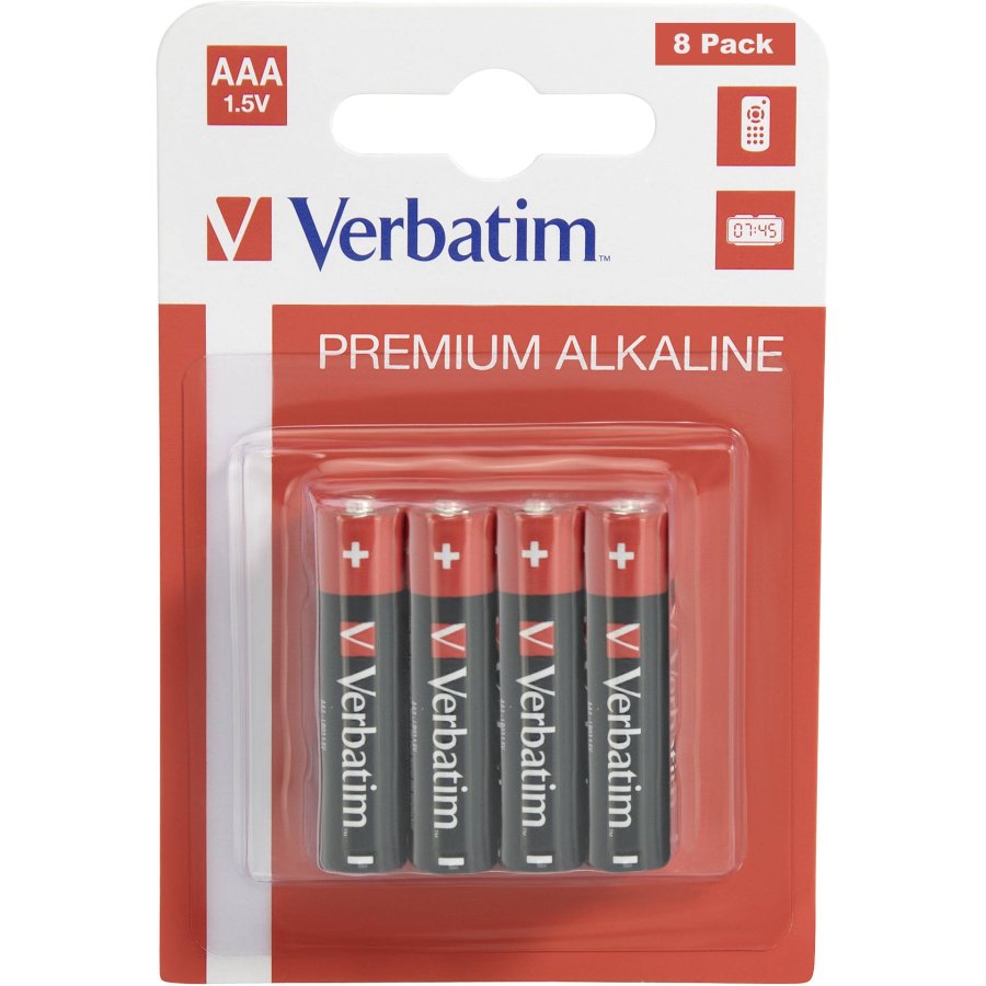 1x8 Verbatim Alkaline battery Micro AAA LR 03            49502 #1