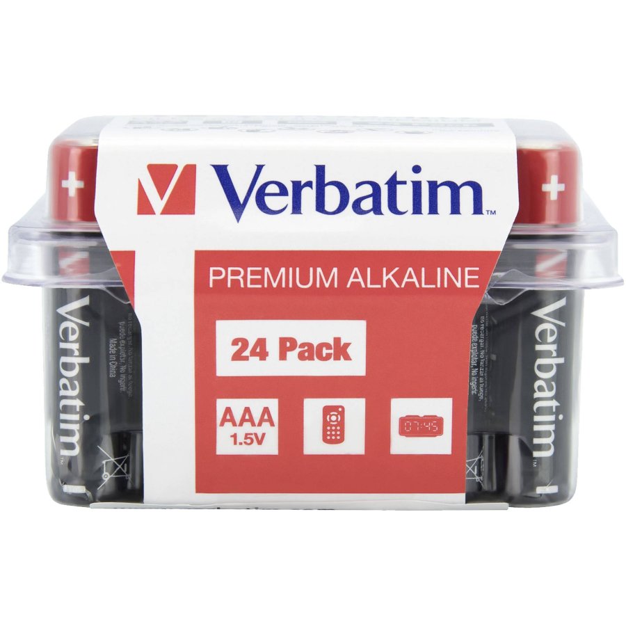 1x24 Verbatim Alkaline battery Micro AAA LR 03 PVC Box    49504 #1
