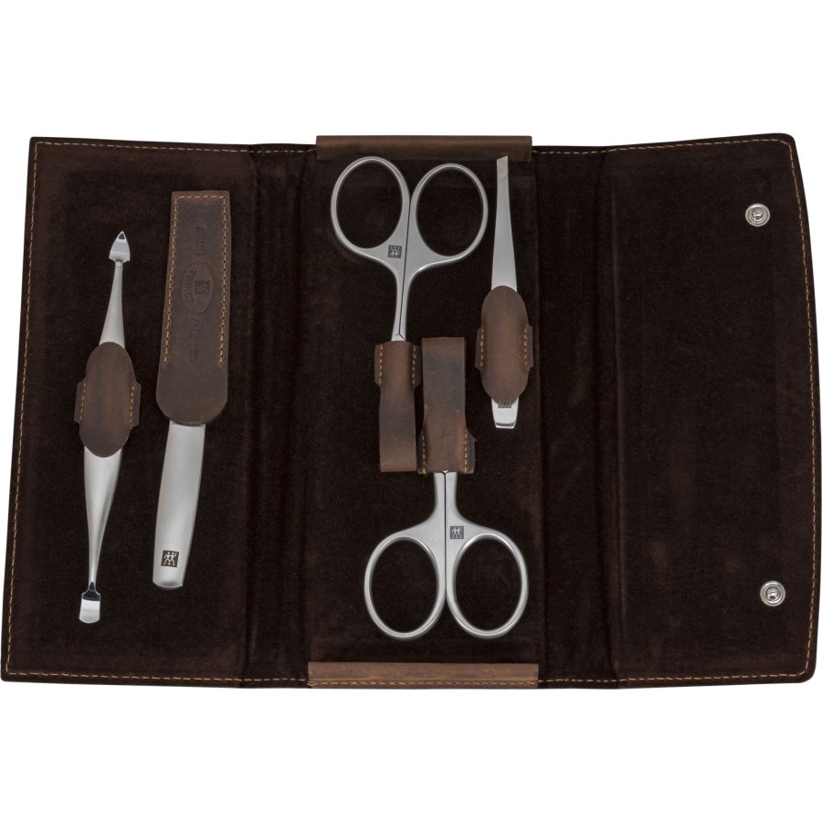 Zwilling Twinox Travel Set - Brown 5-piece leather case - Brown #2