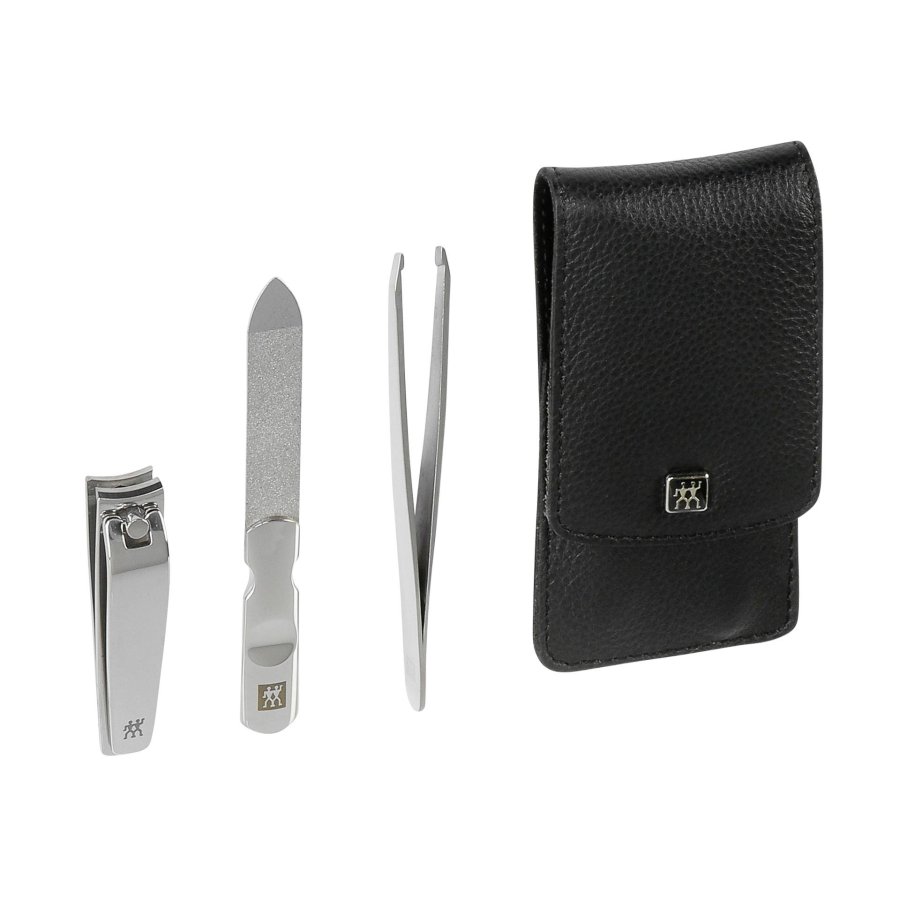 Zwilling CLASSIC snap fastener leather case, black, 3 pcs. #1
