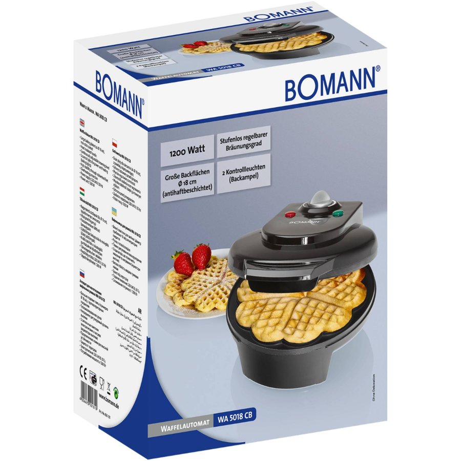 Bomann WA 5018 CB black Heart Waffle Maker #4