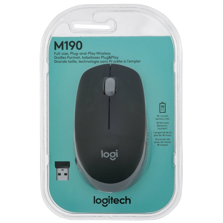 Logitech M190 grey cordless Mouse #1