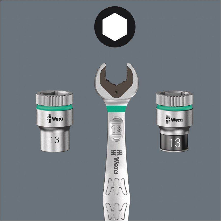 Wera 8100 SA 12HF Zyklop Ratchet Set Switch Lever 1/4  , metric #8