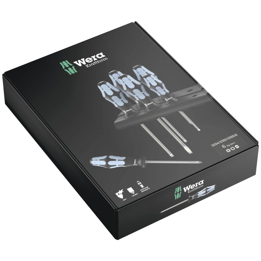 Wera 3334/3350/3355/6 Screwdriver Set, Inox + Rack #2
