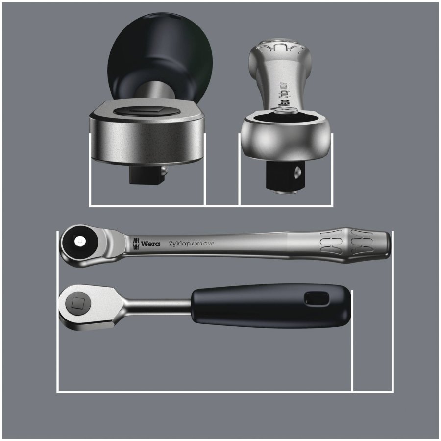Wera 8003 B Zyklop metal ratchet m.Durchsteckvierkant w. 3/8 An #3