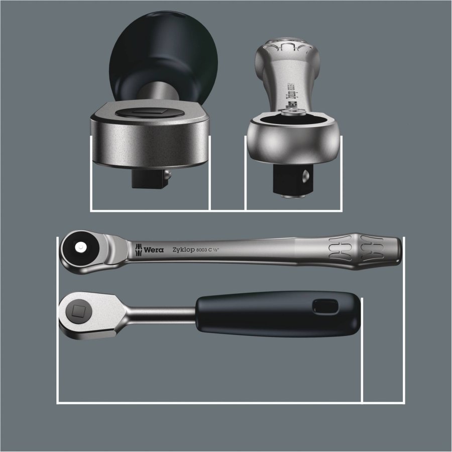 Wera 8100 SC 10 Zyklop Ratchet Push Through Sq. 1/2  imperial #3