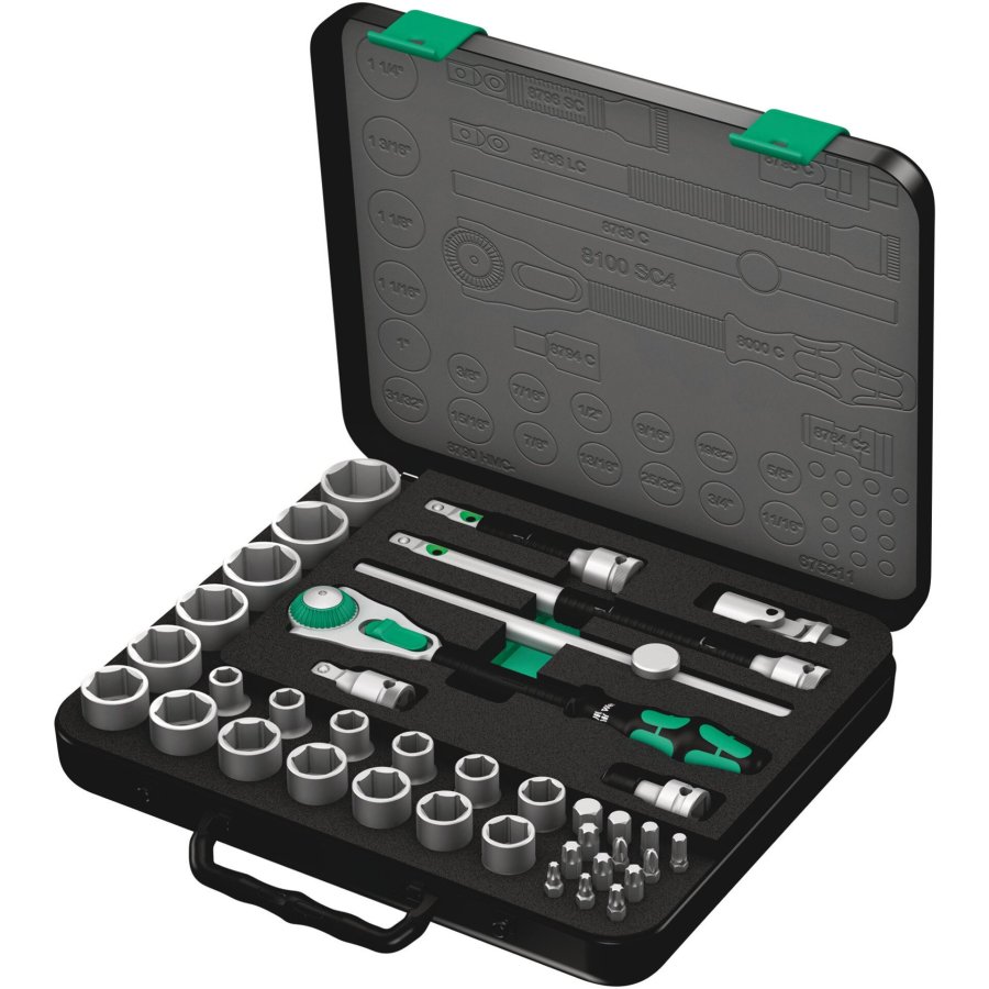 Wera 8100 SC 4 Zyklop Speed Ratchet Set 1/2  Drive imperial #1