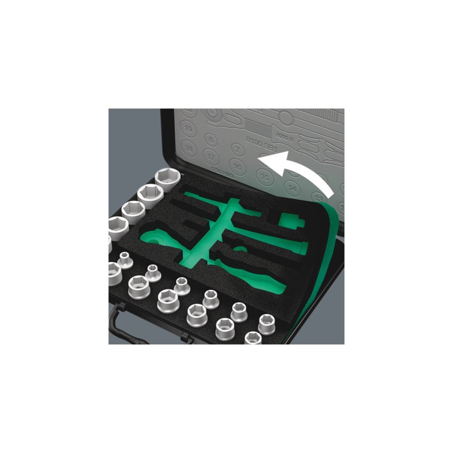 Wera 8100 SC 4 Zyklop Speed Ratchet Set 1/2  Drive imperial #2