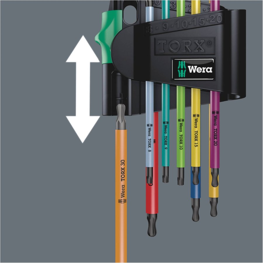 Wera 967/9 TX BO Multicolour 1 L-Key Set for TORX, BlackLaser #3