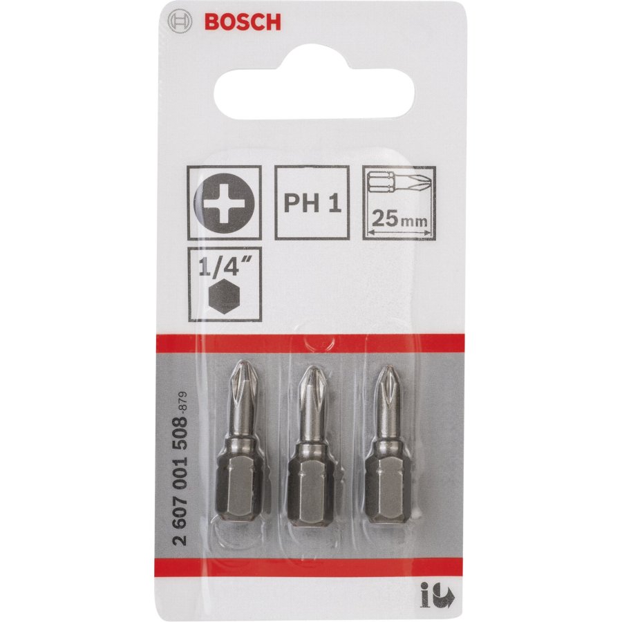 Bosch 3pcs PH Screwdriver Bit PH1 XH 25mm #1
