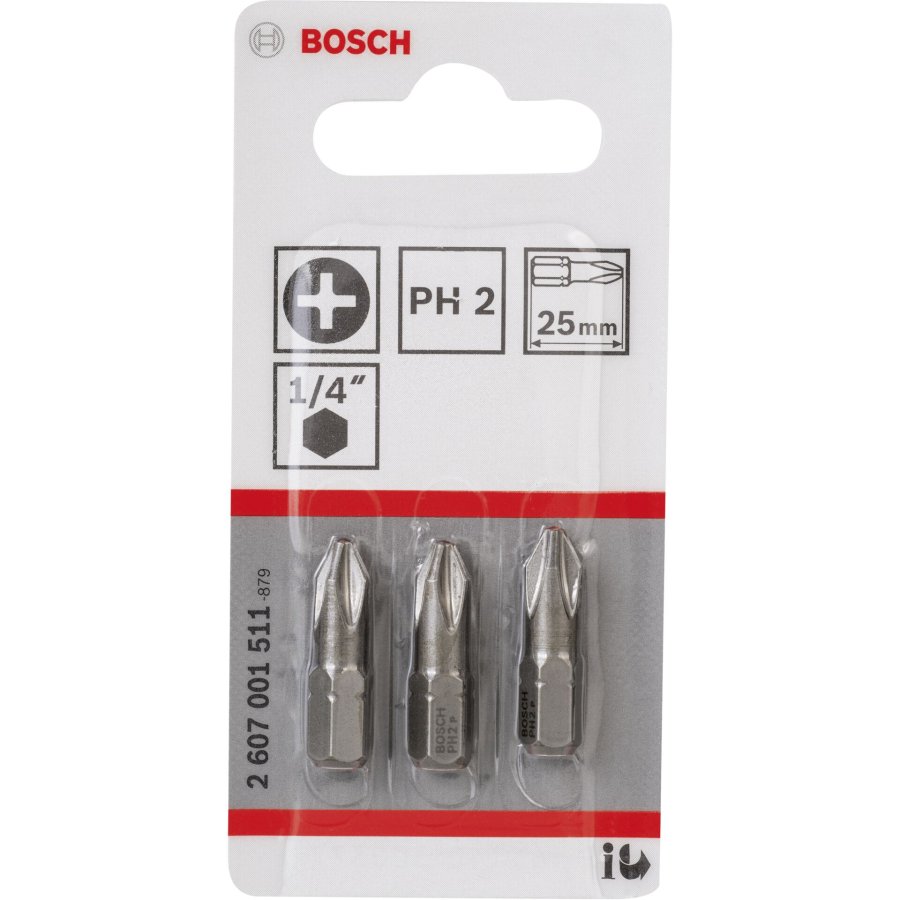 Bosch 3pcs PH Screwdriver Bit PH2 XH 25mm #1