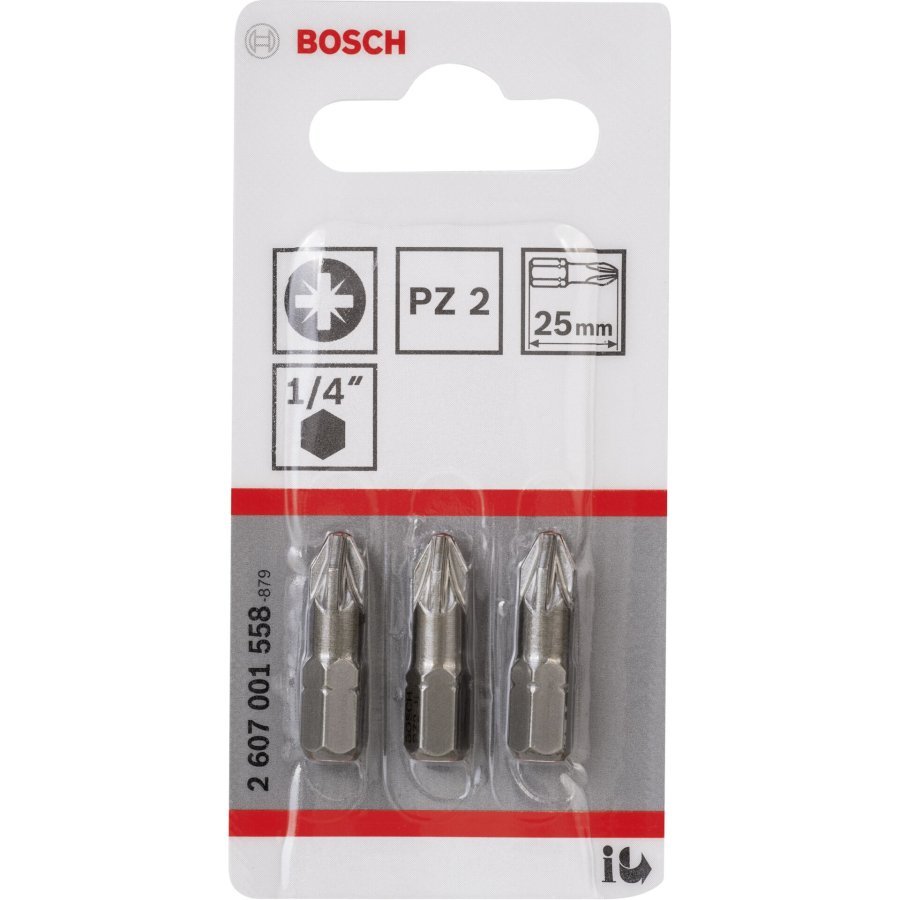 Bosch 3pct PZ Screwdriver Bit PH2 XH 25mm #1