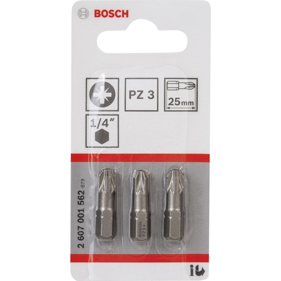 Bosch 3pcs PZ Screwdriver Bit PH3 XH 25mm #1