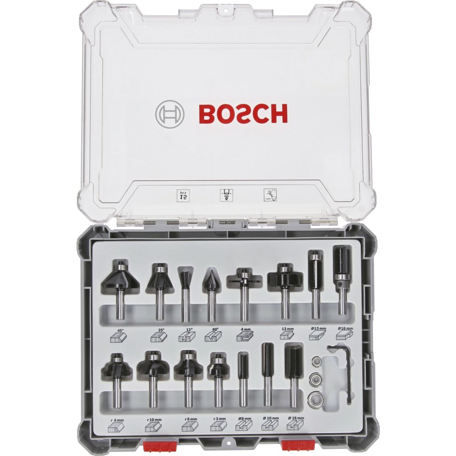 Bosch 15 pcs Wood Bit Set for 6mm Shank Router #2