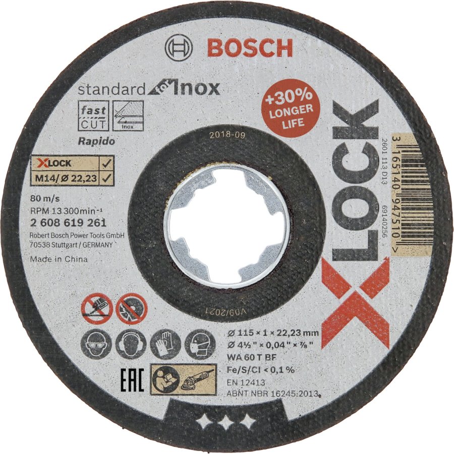 Bosch X-LOCK cutting disk 115x1,0 Std f INOX #1