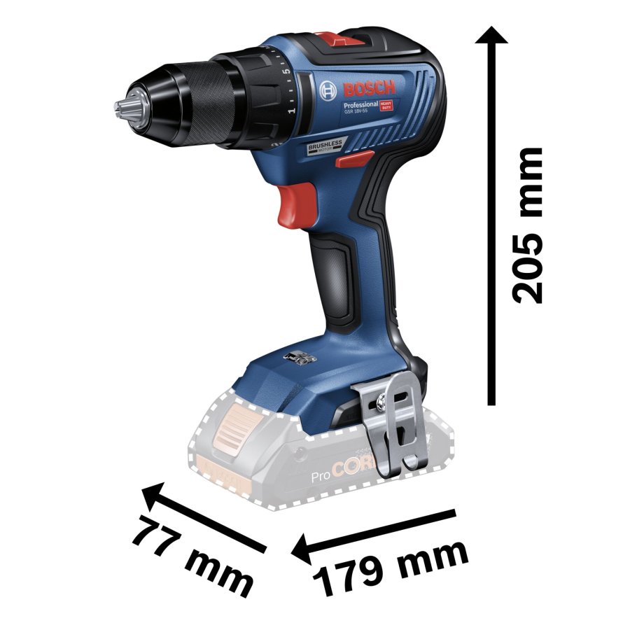 Bosch GSR 18V-55 Cordless Drill Driver #2