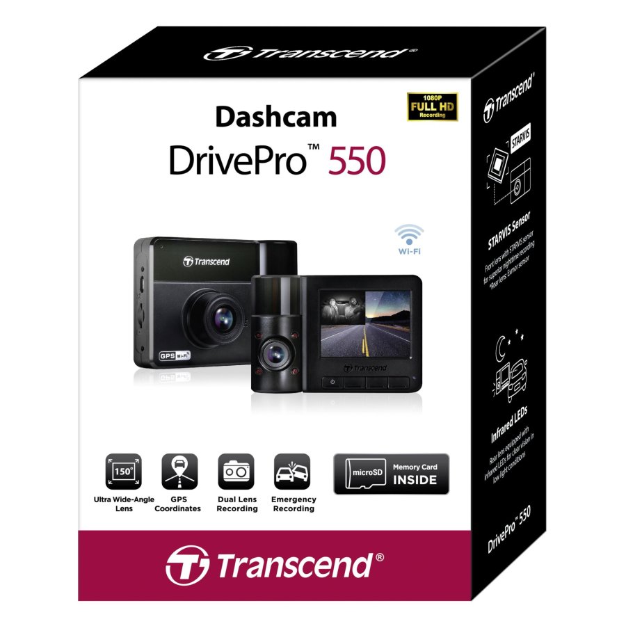Transcend DrivePro 550 Dual 1080 2 Lenses incl. 64GB microSDXC #8