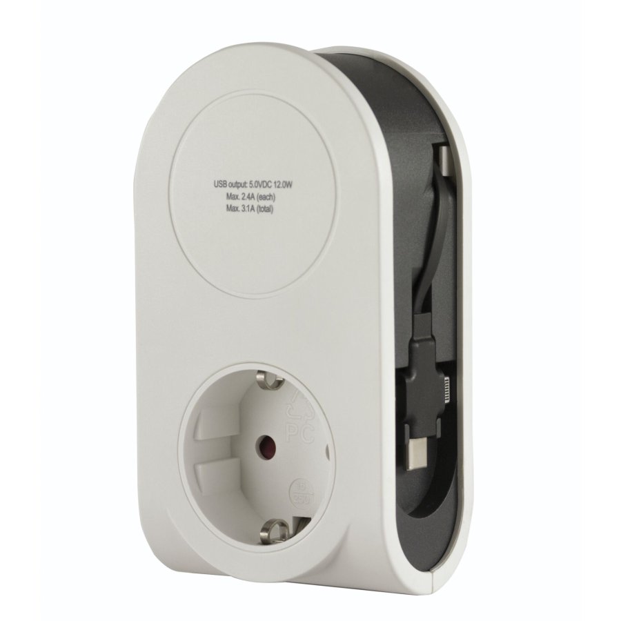 REV USB Charger Flex 3in1 0,8 m + 1x socket #1