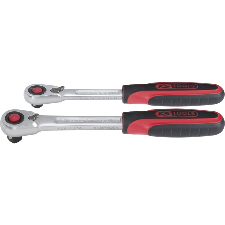 KS Tools SlimPOWER Reversible Ratchetn Set, 2-pcs 1/4 + 1/2 #1