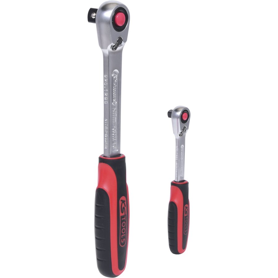 KS Tools SlimPOWER Reversible Ratchetn Set, 2-pcs 1/4 + 1/2 #2