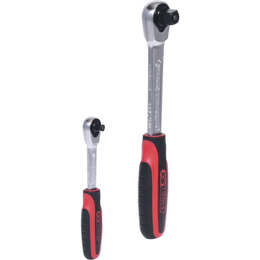KS Tools SlimPOWER Reversible Ratchetn Set, 2-pcs 1/4 + 1/2 #4