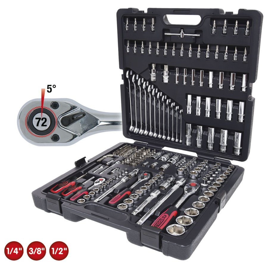 KS Tools 1/4 +3/8 +1/2   216 pcs CHROMEplus Socket Set #2