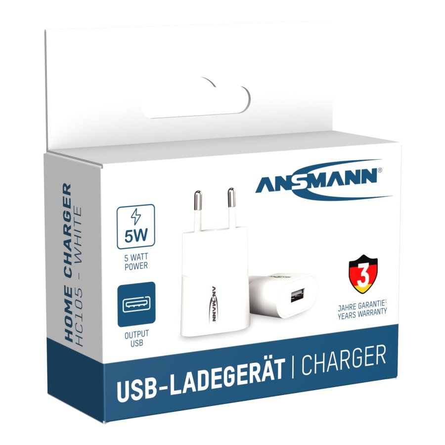 Ansmann Home Charger HC105w 1xUSB 1000mA white #9