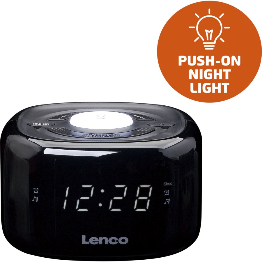 FM Clock Radio med natlys Sort #5