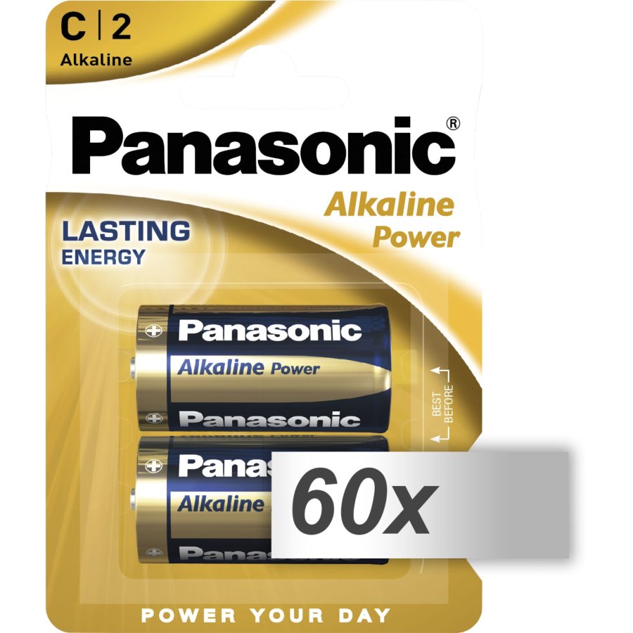 60x2 Panasonic Alkaline Power Baby C LR 14 #1
