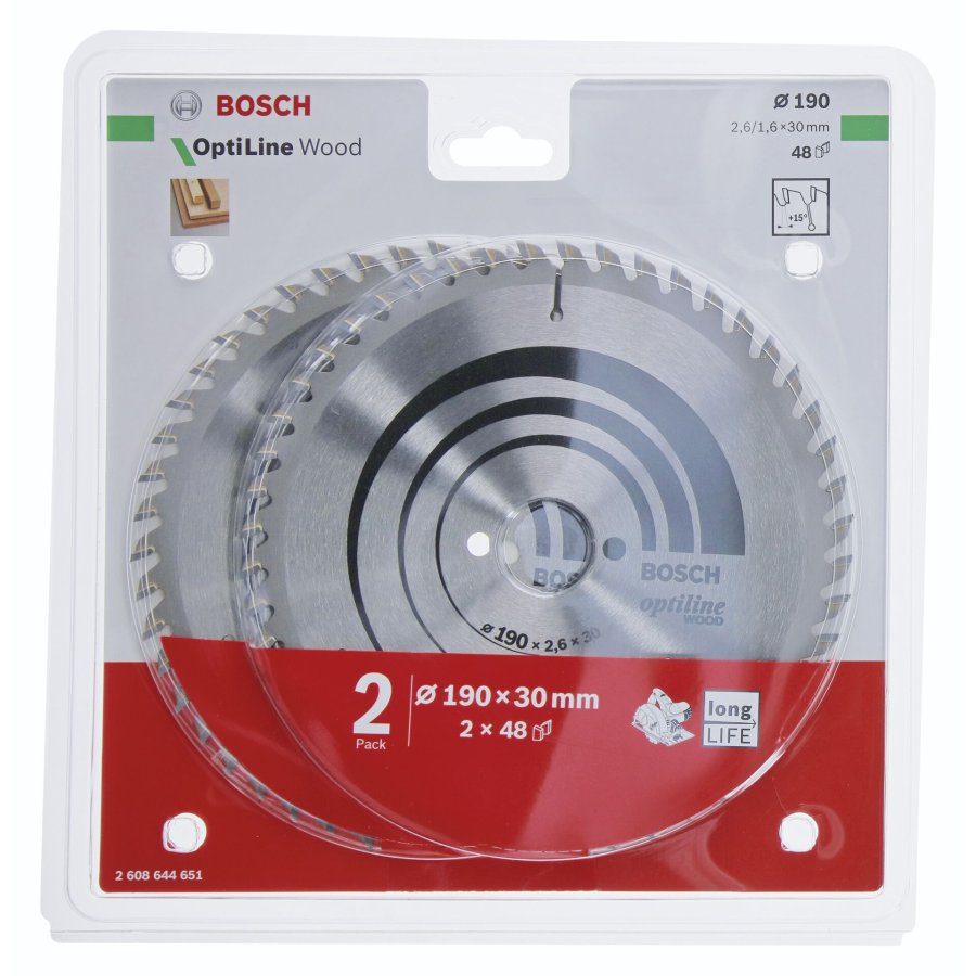 Bosch 2x Optiline Wood 190x30x2.6/1.6x48T #1