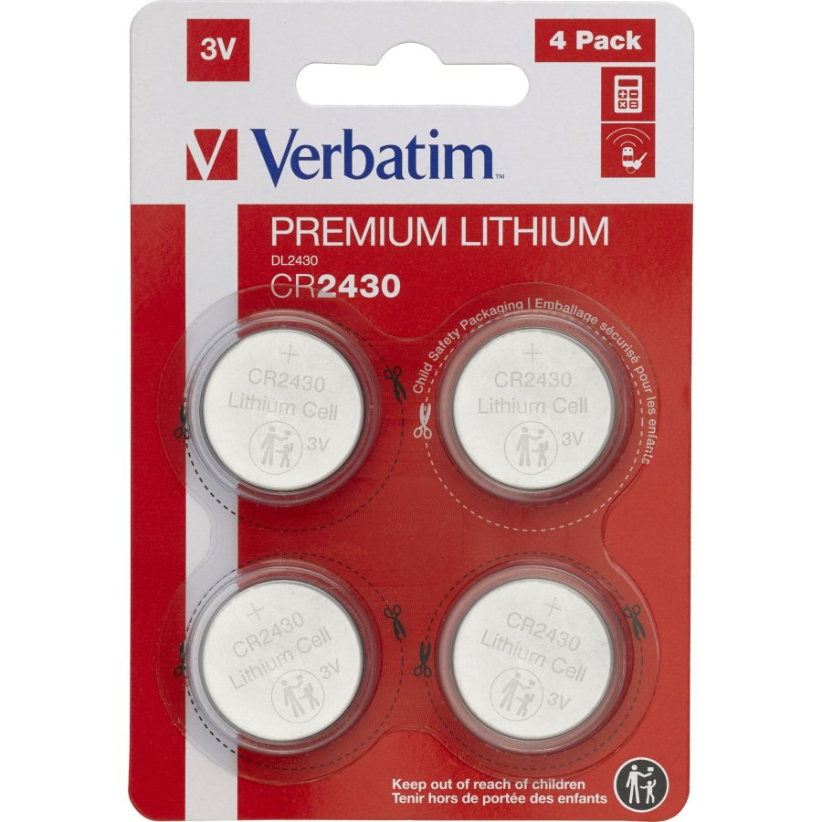 1x4 Verbatim CR 2430 Lithium battery 49534 #1
