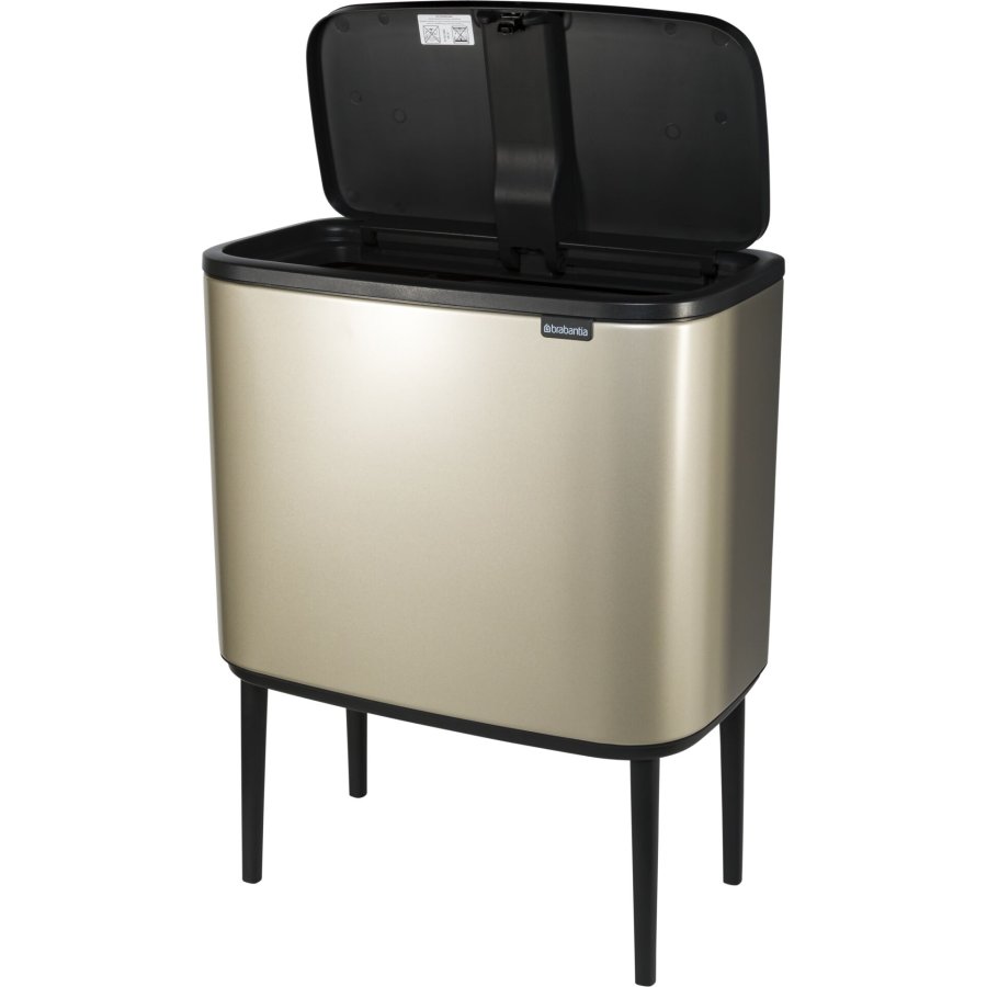 Brabantia Waste Bin Bo Touch Bin Champagne, 3 x 11 L #3