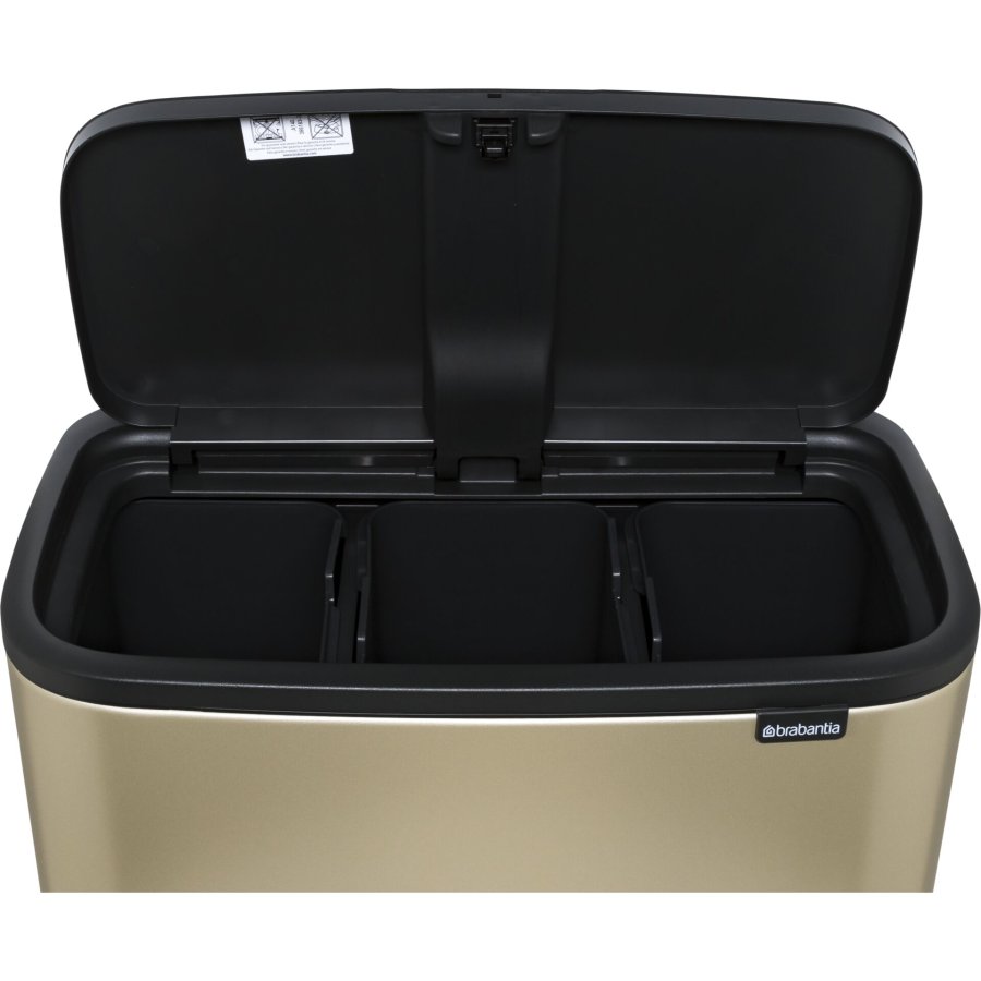 Brabantia Waste Bin Bo Touch Bin Champagne, 3 x 11 L #4