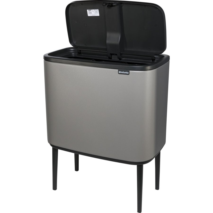 Brabantia Waste Bin Bo Touch Bin Mineral Concrete Grey, 3 x 11 L #3
