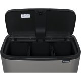 Brabantia Waste Bin Bo Touch Bin Mineral Concrete Grey, 3 x 11 L #4