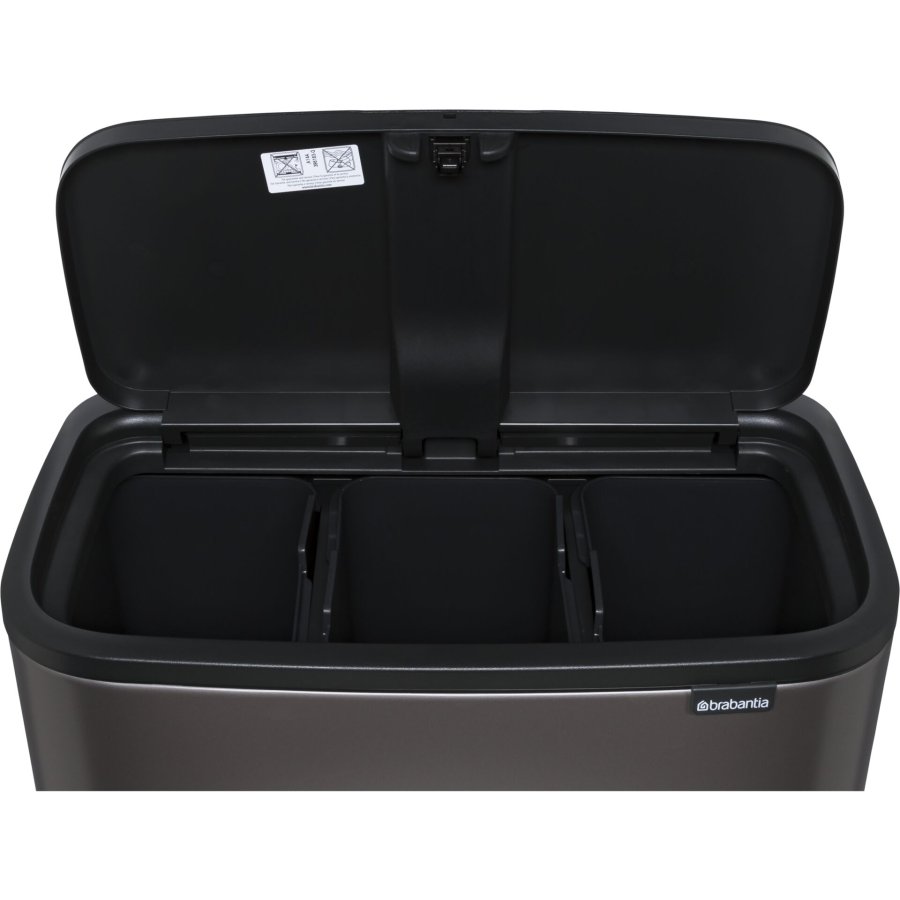 Brabantia Waste Bin Bo Touch Bin Platinum, 3 x 11 L #4