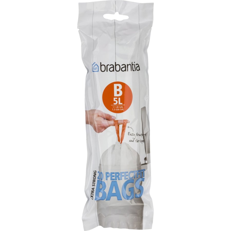 Brabantia PerfectFit Bin Liner Type B, 5 L, 20 Bags #1
