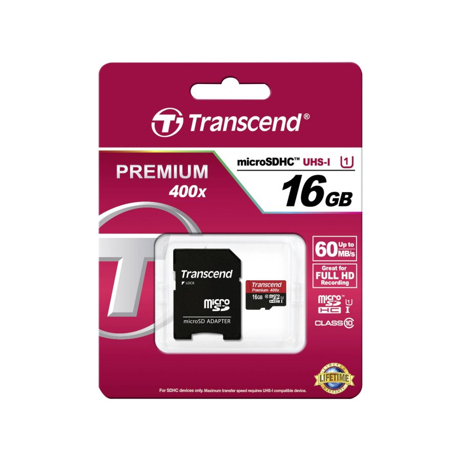 Transcend microSDHC         16GB Class 10 UHS-I 400x + SD Adapter #3