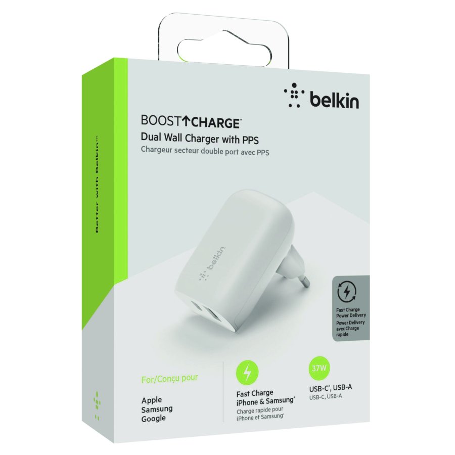 Belkin BOOST Charge 37W DualChar USB-C 25W PD + USB-A  WCB007vfWH #1