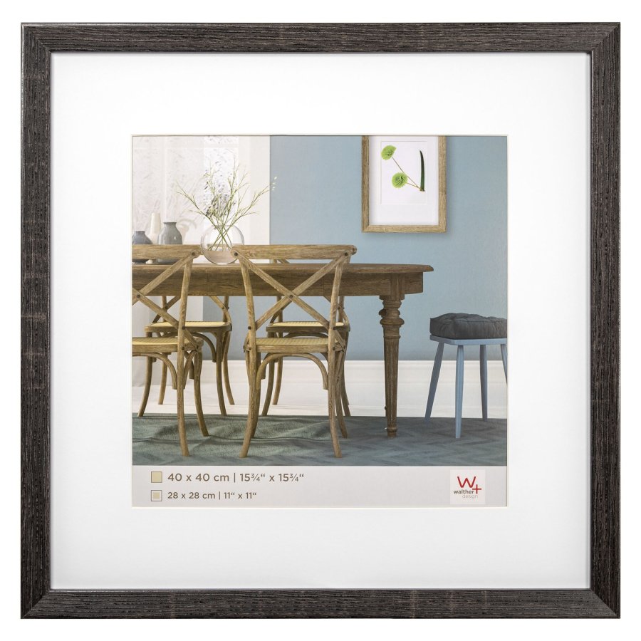 Walther Fiorito dark grey 40x40 Wood incl. Passepartout EF440D #1
