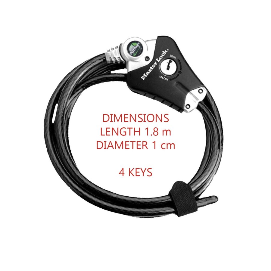 Kabel med hngels Master Lock 8428EURDPRO Sort #4