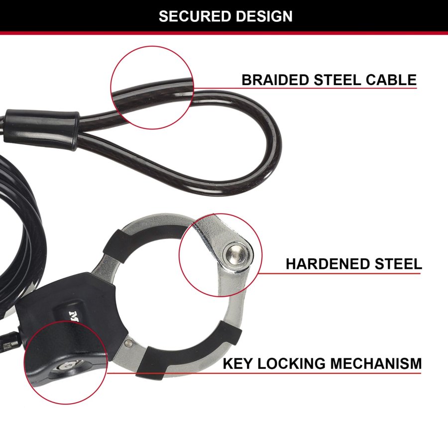 Kabel med hngels Master Lock Sort #2