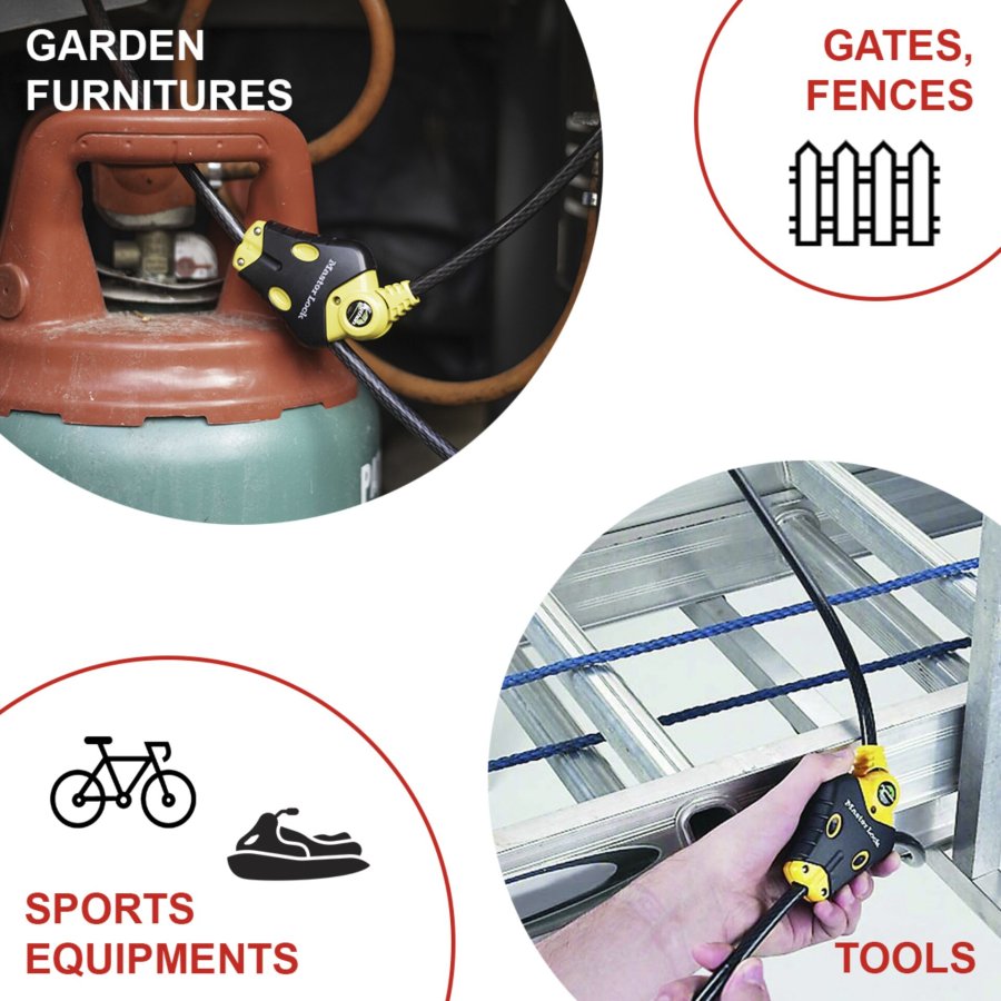 Master Lock adjustable Phyton Cable Lock      10mm 8420EURD #4